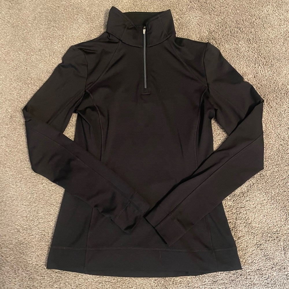 Women's Black Spyder Lightweight Quarter-Zip Sweatshirt Ski Base Layer